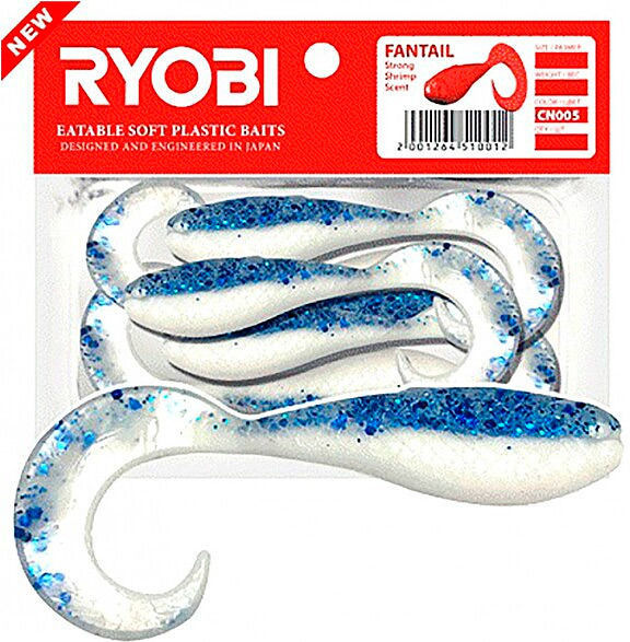 Риппер-твистер Ryobi Fantail (5.1 см) CN005 blue boy (упаковка - 8 шт)
