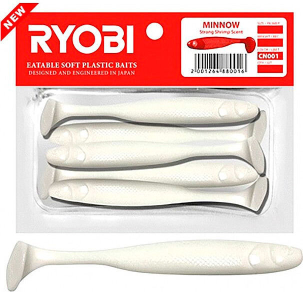 Риппер Ryobi Minnow (7.6 см) CN001 white night (упаковка - 5 шт)