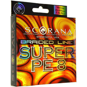 Леска плетеная Scorana Super PE 8 150 м 0.15 мм/8.85 кг (Multicolor)