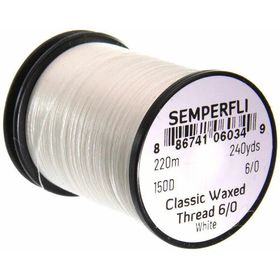 Монтажная нить Semperfli Classic Waxed Thread (White) 240 Yards 12/0