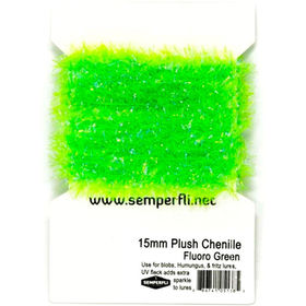 Синель Semperfli Plush Transluscent Chenille 15мм (Fluoro Green)