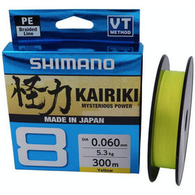 Леска плетеная Shimano Kairiki 8 PE 150м 0.20мм (желтый)
