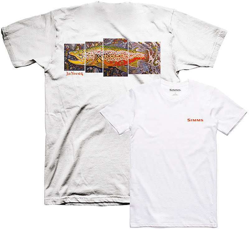 Футболка Simms DeYoung Brown Trout T-Shirt (White) р.L