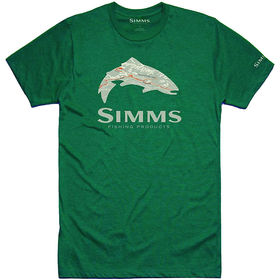 Футболка Simms Fire Hole Trout T-Shirt (Dark Teal Heather) р.M