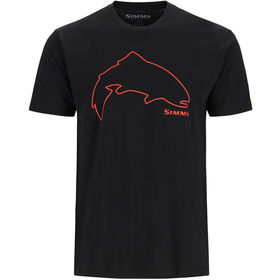 Футболка Simms Trout Outline T-Shirt (Black) р.L