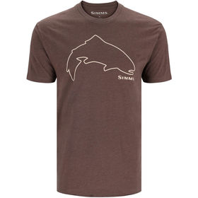 Футболка Simms Trout Outline T-Shirt (Brown Heather) р.L