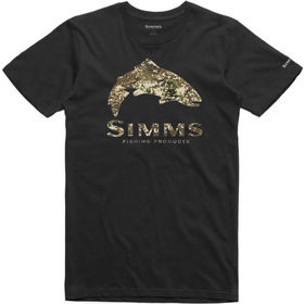 Футболка Simms Trout River Camo T-Shirt (Black) р.3XL