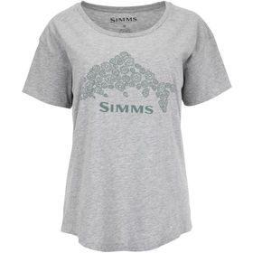 Футболка Simms Womens Floral Trout T-Shirt Grey Heather р.L