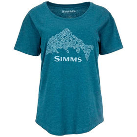 Футболка Simms Womens Floral Trout T-Shirt Steel Blue Heather р.L