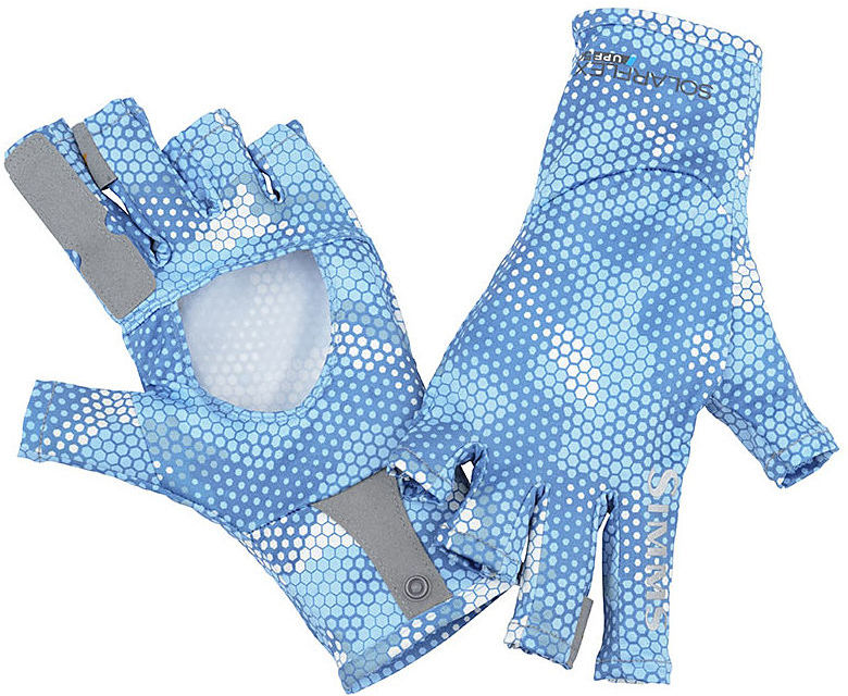 Перчатки Simms SolarFlex SunGlove (Hex Camo Sky Blue) р.M