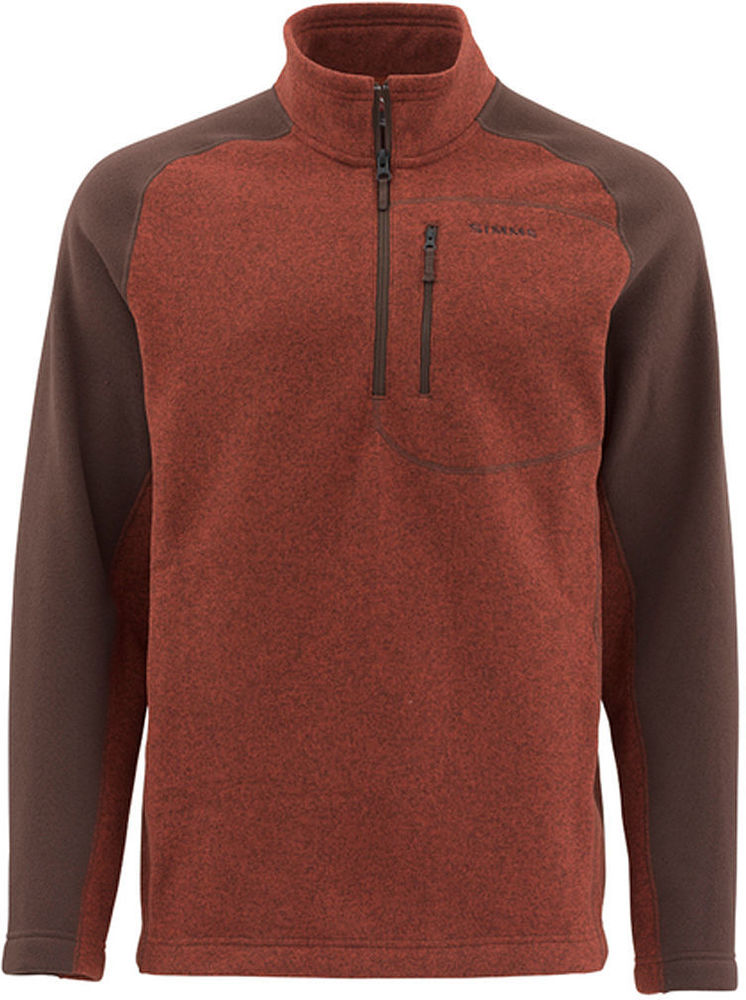 Пуловер Simms Rivershed Sweater Quarter Zip Rusty Red р.L
