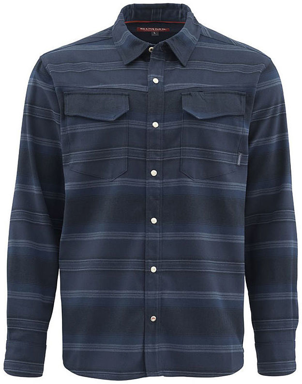 Рубашка Simms Gallatin Flannel LS Shirt Admiral Blue Stripe р.S