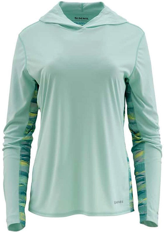 Термофутболка Simms Womens SolarFlex Hoody Print (Wintergreen) р.S