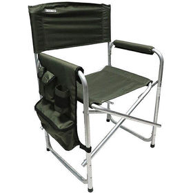 Кресло складное Следопыт с карманом на подлокотнике, цвет хаки (алюминий)