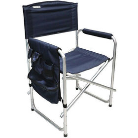 Кресло складное Следопыт с карманом на подлокотнике, цвет синий (алюминий)