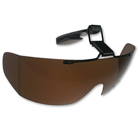 Накладка для очков Snowbee 18064 Clip-On Sunglasses янтарная (крепление на козырёк бейсболки)