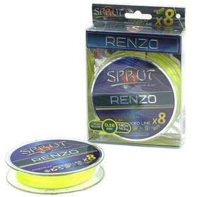Леска плетёная Sprut Renzo Soft Premium Braided Line x8 0.14мм 12.2кг желтый 140м