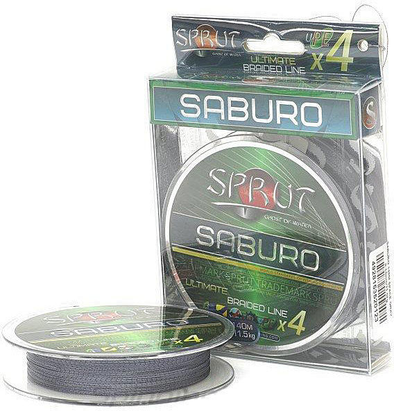 Леска плетёная Sprut Saburo Soft Ultimate Braided Line x4 0.14мм 11.5кг серый 140м