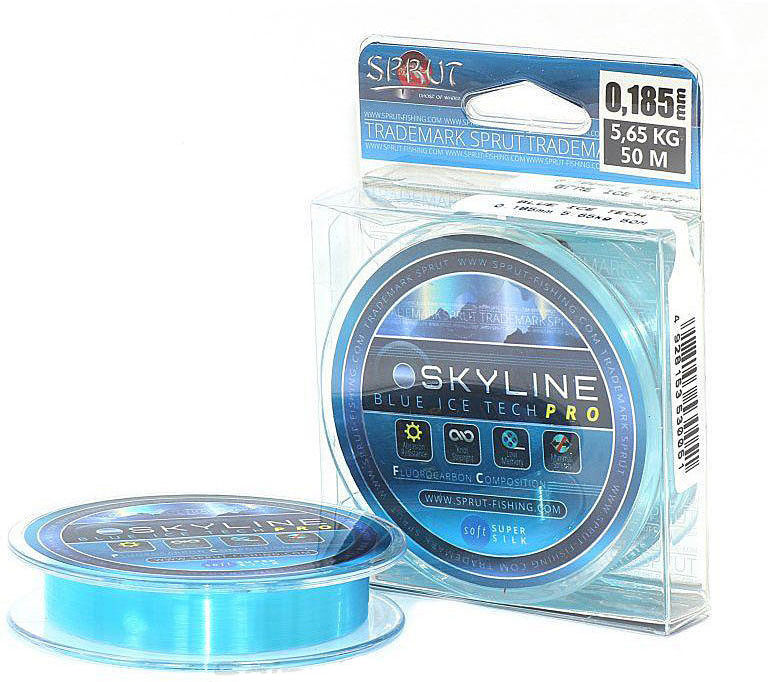 Леска Sprut SkyLine Fluorocarbon Composition IceTech Pro 50м (0.165мм) голубая