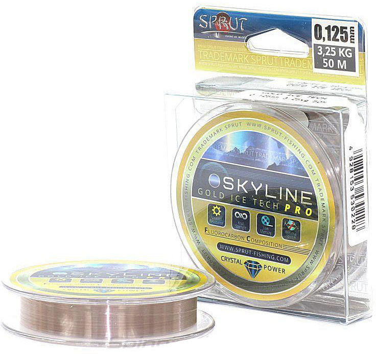 Леска Sprut SkyLine Fluorocarbon Composition IceTech Pro 50м (0.235мм) золотая