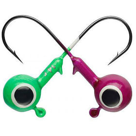 Джиг шар Strike Pro с крашеный с глазами №2 (1.75г) зеленый и фиолетовый (10шт)