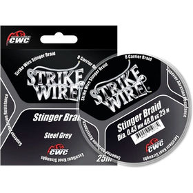 Поводочный материал CWC Strike Wire Х8 Stinger Braid Gray 25м 0.43мм/48кг