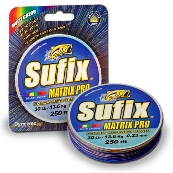 Леска плетёная Sufix Matrix Pro Multi Color 250м 0.12мм 