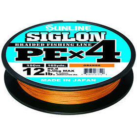Плетеная леска Sunline Siglon PE X4 #0.2 150м 0.076мм (оранжевая)