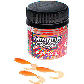 Приманка съедобная Takedo Crazy Minnow Pig Tail (2.5см) крас. рыба (упаковка - 20шт)