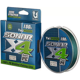 Леска плетёная TauMANN Sonar PE X4 #0.6 150м 0.12мм (Dark Green)