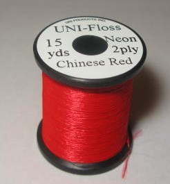 Нить шелк.плоск.UNI Floss Neon 15yds.Chinese Red
