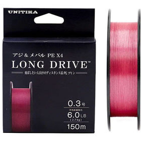 Плетеный шнур Unitika Long Drive Pe Aji Mebaru #0.2 150м (Pink)