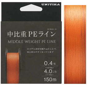 Плетеный шнур Unitika Middle Weight Pe Line #0.2 150м 0.074мм (Orange)