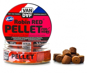 Пеллетс VAN DAF Robin Red с отверстием под волос, 14 мм, банка 100 г.