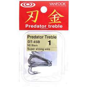 Крючок VanFook DT-45B Predator Treble Hooks №1 (упаковка - 6шт)