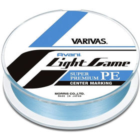 Леска плетеная Varivas Light Game PE X4 Centermarking #0.3 150м 0.09мм (голубая)
