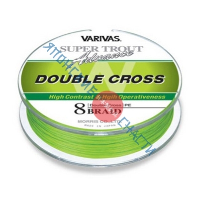 Плетеный шнур Varivas SUPER TROUT DOUBLE CROSS #0.6-91М, ЗЕЛЕНЫЙ