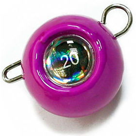 Груз крашеный Мормыш разборная чебурашка Шар (10г) 16 фиолетовый люминофор (упаковка - 10шт)