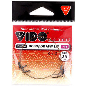 Поводок Vido Craft AFW 1x7 25см/d 0.28мм/9кг (2шт)