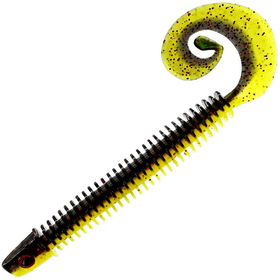 Силиконовая приманка Westin RingTeez Curltail (10см) Black/Chartreuse (упаковка - 8шт)