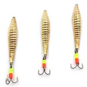 Блесна Яман Пиявка большая с тройником (4 г) латунь (упаковка - 3 шт)
