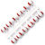 Микробисер Яман Шар (4мм) бело-красный арбуз, подвеска короткая (упаковка - 12шт)