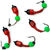 Мормышка вольф. безнасадочная Яман Лесотка №1 7.5мм d-2 мм (0.30г) фц.зеленый шар, цв.Красный