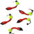 Мормышка вольф. безнасадочная Яман Лесотка №1 7.5мм d-2 мм (0.30г) фц.желтый шар, цв.Красный