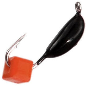 Мормышка безнасадочная Яман Банан черный 3мм (0.5г) ядреный кубик красный (5шт)