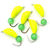Мормышка безнасадочная Яман Банан желтый 3мм (0.5г) кошачий глаз зеленый (5шт)