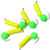 Мормышка безнасадочная Яман Гвоздешарик желтый 3.5мм (1г) шарик зеленый неон (5шт)