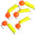 Мормышка безнасадочная Яман Гвоздешарик желтый 2мм (0.45г) оранжевый неон (5шт)
