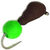 Мормышка безнасадочная Яман Муравей с ушком матовый шоколад (0.45г) шарик зеленый неон (5шт)