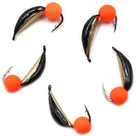 Мормышка вольфрамовая безнасадочная Яман Гвоздик №2(w) (0.50г) фц. красный шар латунь (5шт)